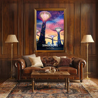 Supertree Grove Sunset in Singapore Urban or Cityscape Poster