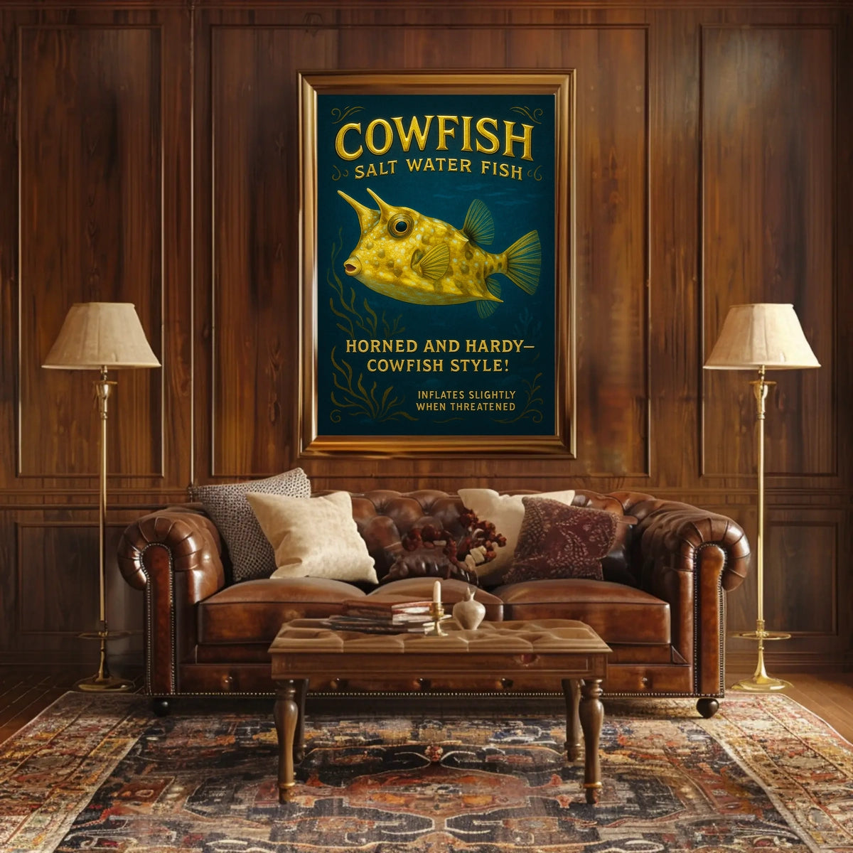 Cowfish A Unique Saltwater Species Poster