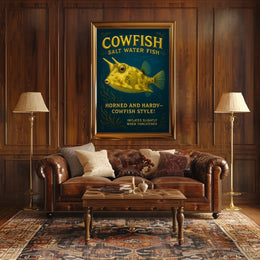 Cowfish A Unique Saltwater Species Poster