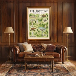 Yellowstone National Park Map Poster PosterGoat