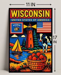 Wisconsin United States of America Poster PosterGoat