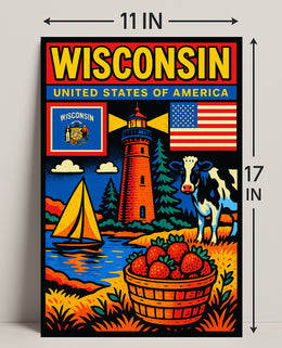 Wisconsin United States of America Poster PosterGoat