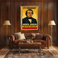 Andrew Johnson 17th President of the United States Inked Comic Style Poster