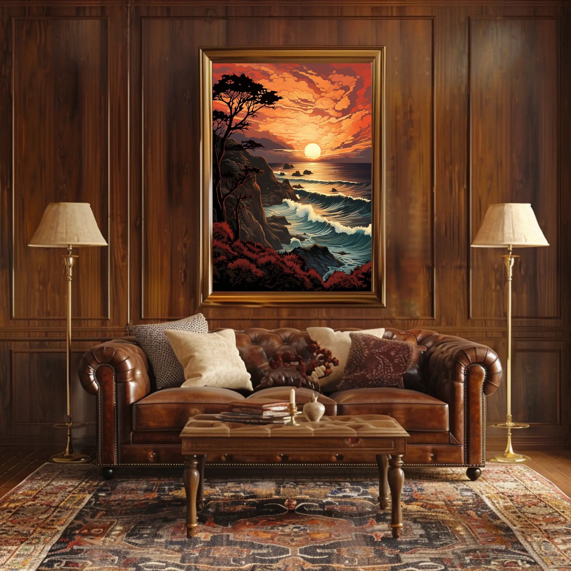 Sunset Over The Ocean Poster