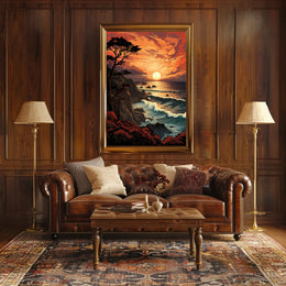 Sunset Over The Ocean Poster