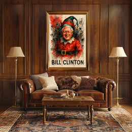 Santa-Inspired Watercolor Portrait: Abstract, Artistic, or Pop Culture Poster