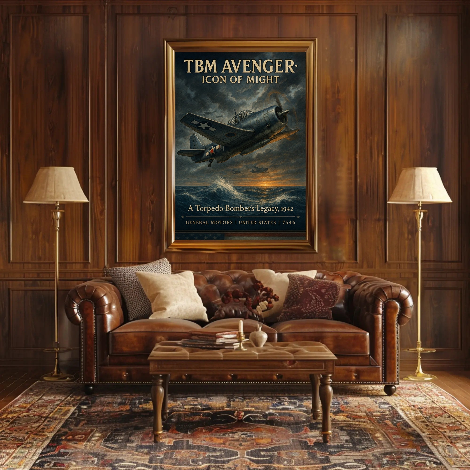 TBM Avenger Aviation Poster Vintage Military Wall Art