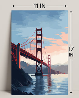 Golden Gate Bridge At Sunset Poster