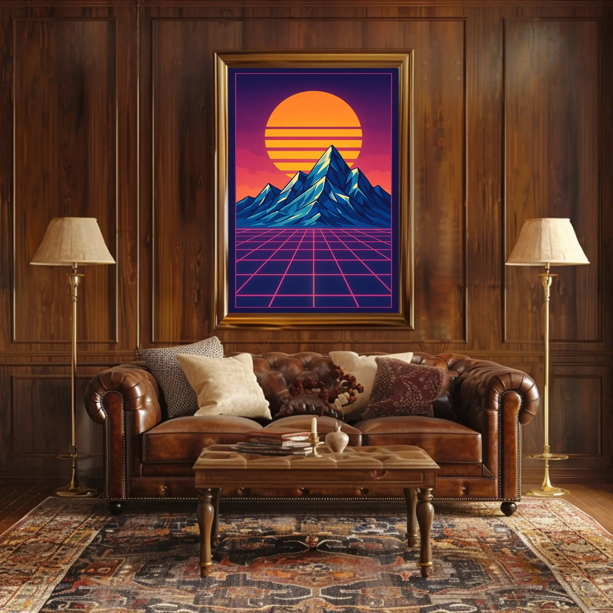 Retro-Futuristic Synthwave Art Print - Futuristic Sci-Fi Poster