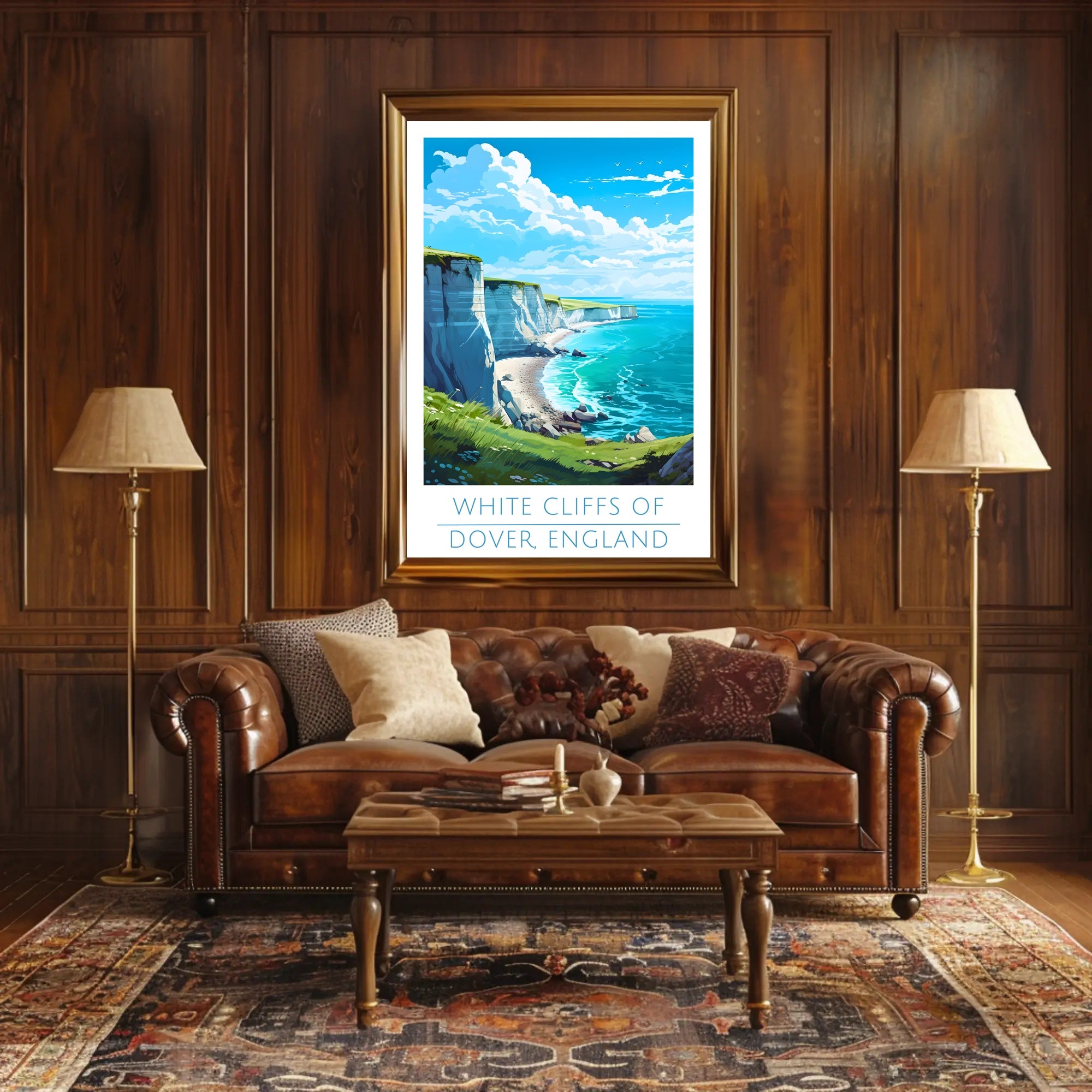 White Cliffs of Dover Scenic Travel Poster