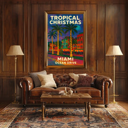Tropical Christmas in Miami Poster