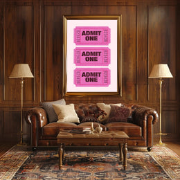 Vintage Admit One Tickets Poster for Pop Culture Enthusiasts PosterGoat