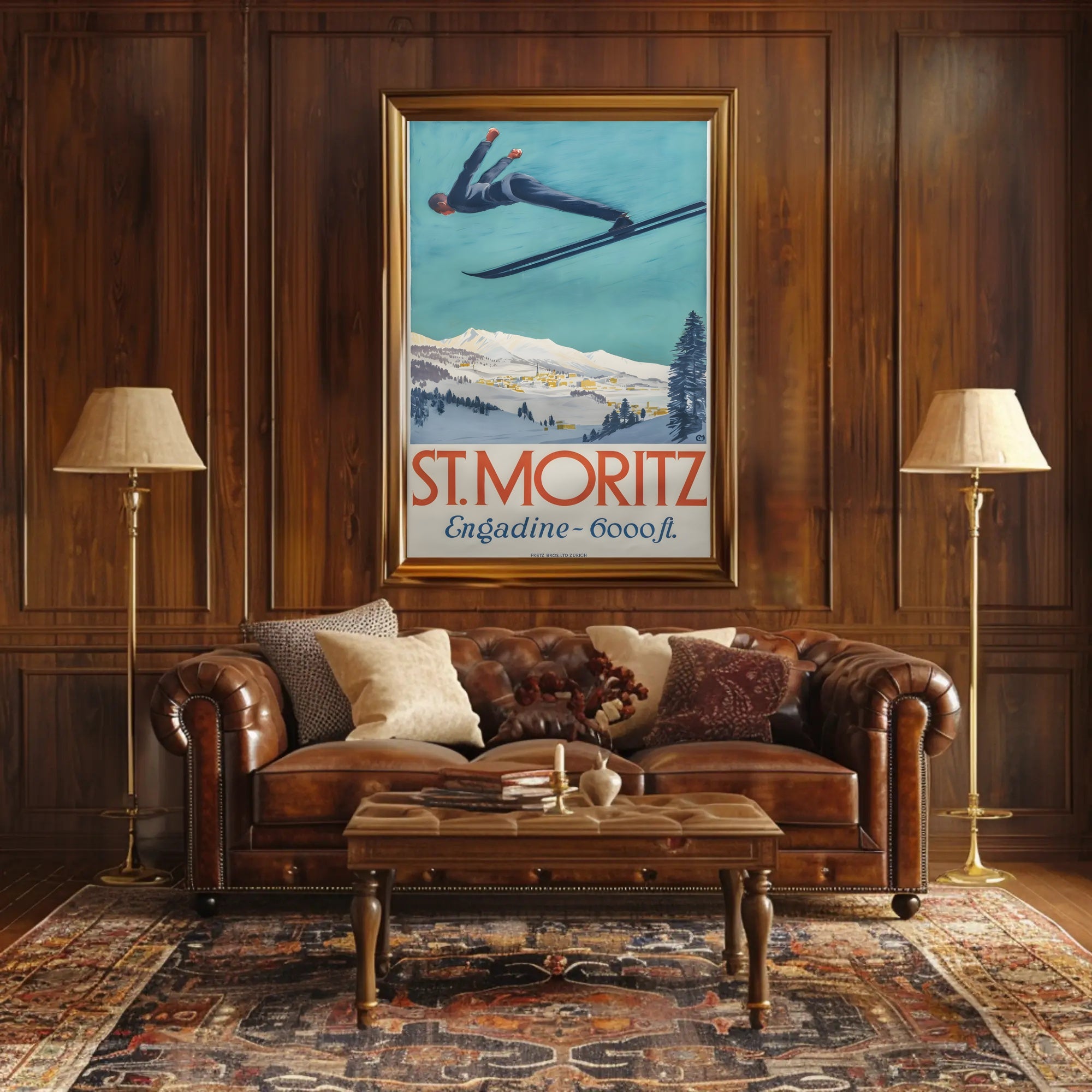 St. Moritz Ski Poster PosterGoat