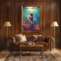 Astronaut in Cosmic Waters Poster