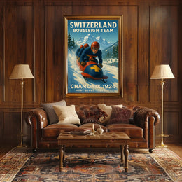 Switzerland Bobsleigh Team Chamonix 1924 Poster