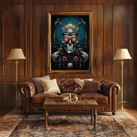 Cybernetic Skull Art Poster