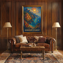 Amalfi Coast Poster 18x24 Wall Art for Coastal Decor