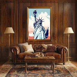 Liberty Spectacle in Artistic Travel Poster