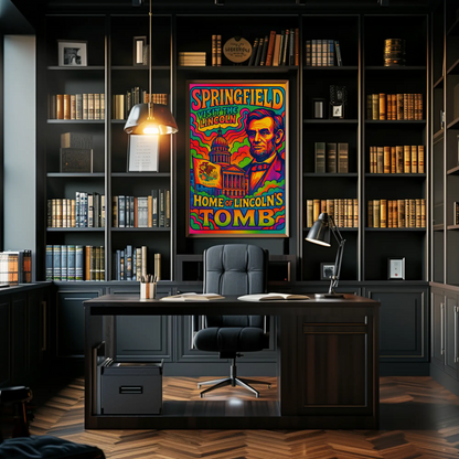 Springfield Abraham Lincoln Travel Poster