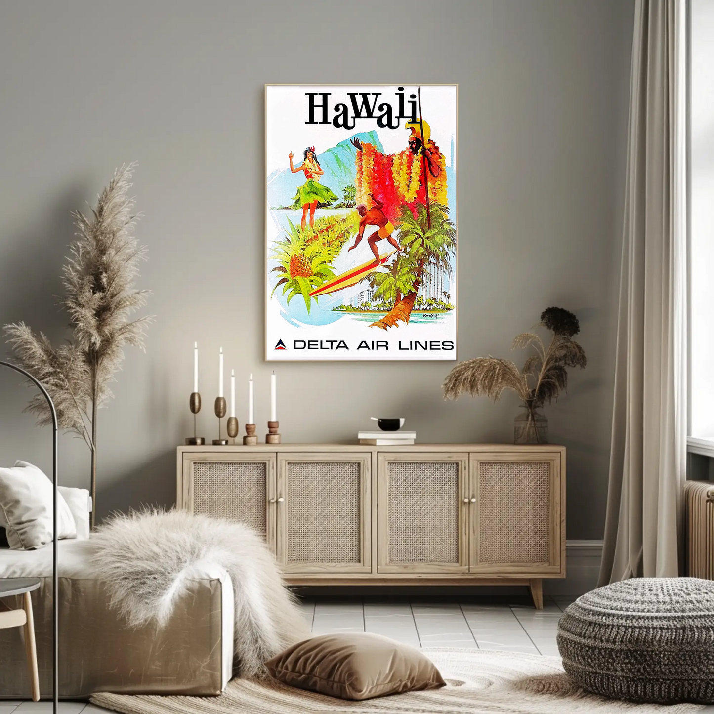 Hawaii Air Lines Travel Poster
