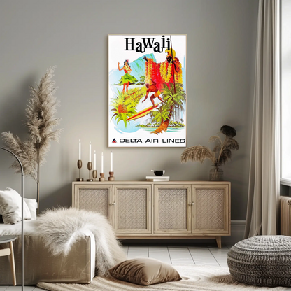 Hawaii Air Lines Travel Poster