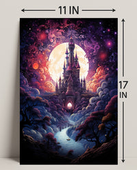 Enchanted Castle Under The Moon Poster
