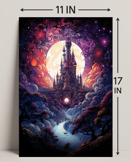 Enchanted Castle Under The Moon Poster