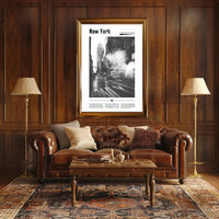 New York City Black And White Taxi Poster Modern Wall Art