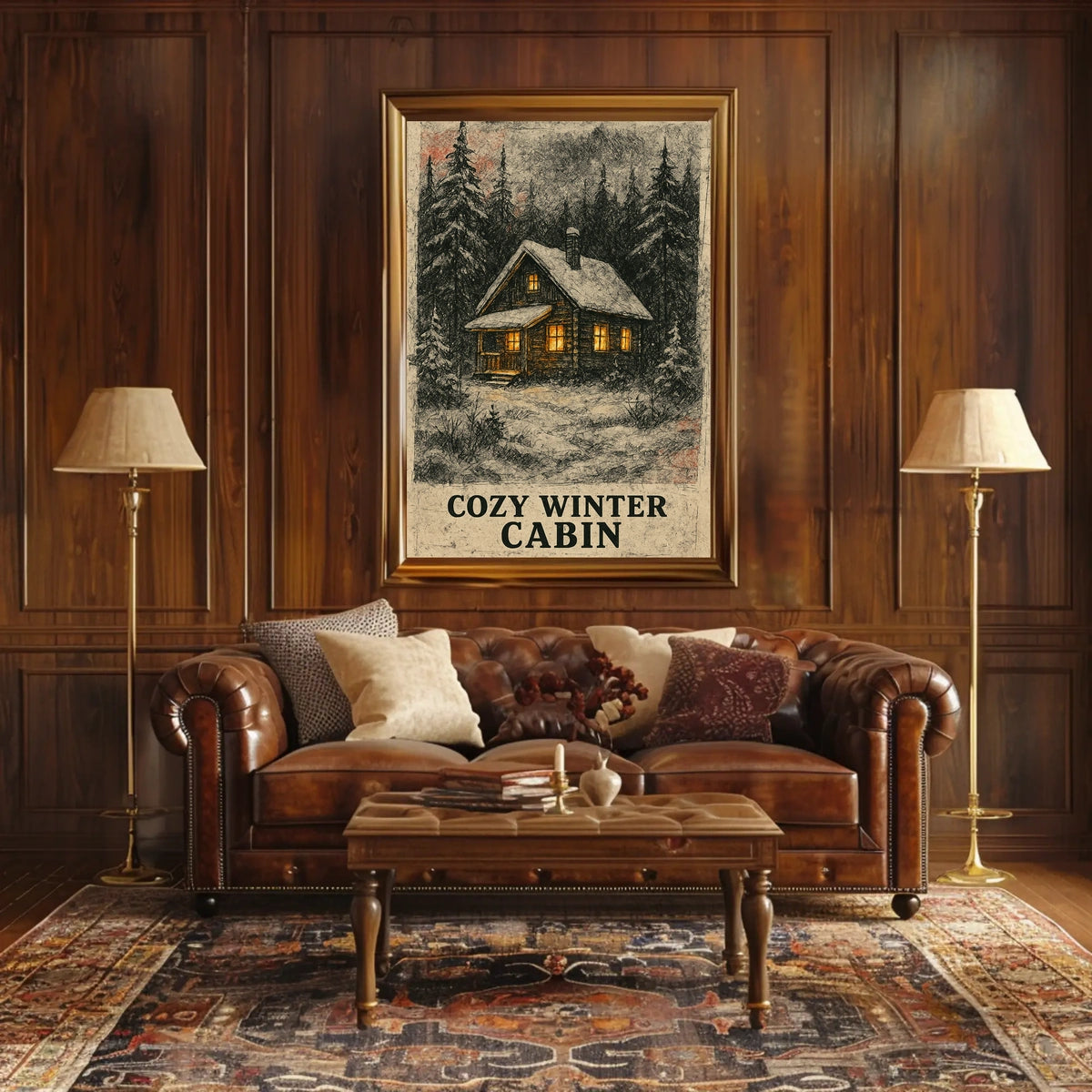 Cozy Winter Cabin Poster