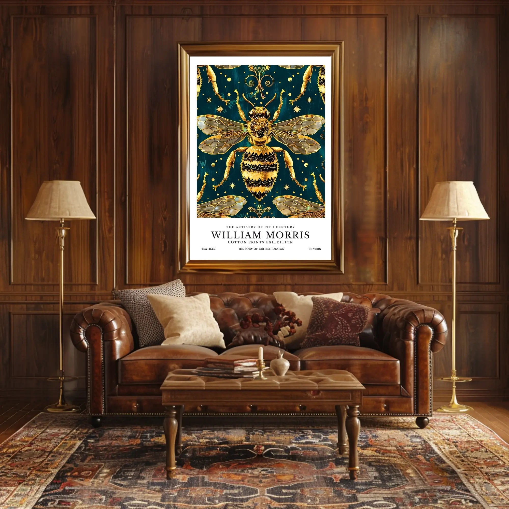 Victorian Era Bee Artistry Heritage William Morris Art Poster