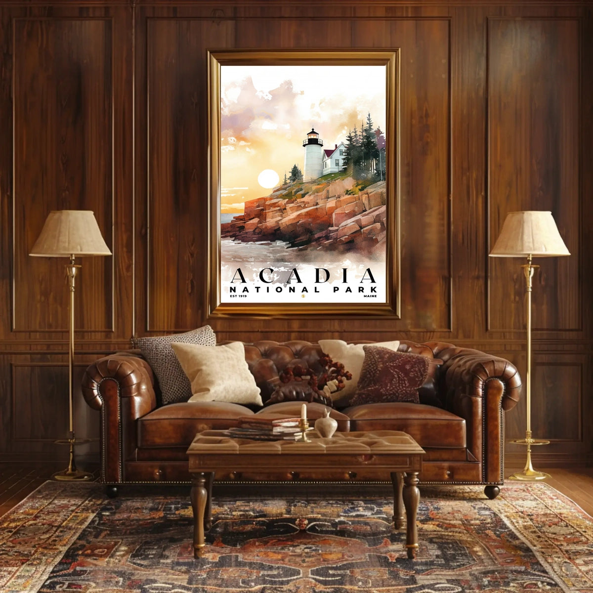 Acadia Watercolor Wall Art Poster