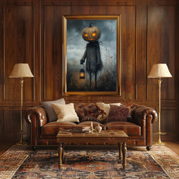 Halloween Jack Lantern Scarecrow Dark Artistic Poster