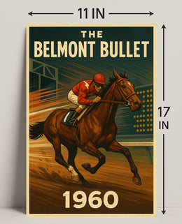 Vintage Horse Racing Thrills 1960s Sports Poster