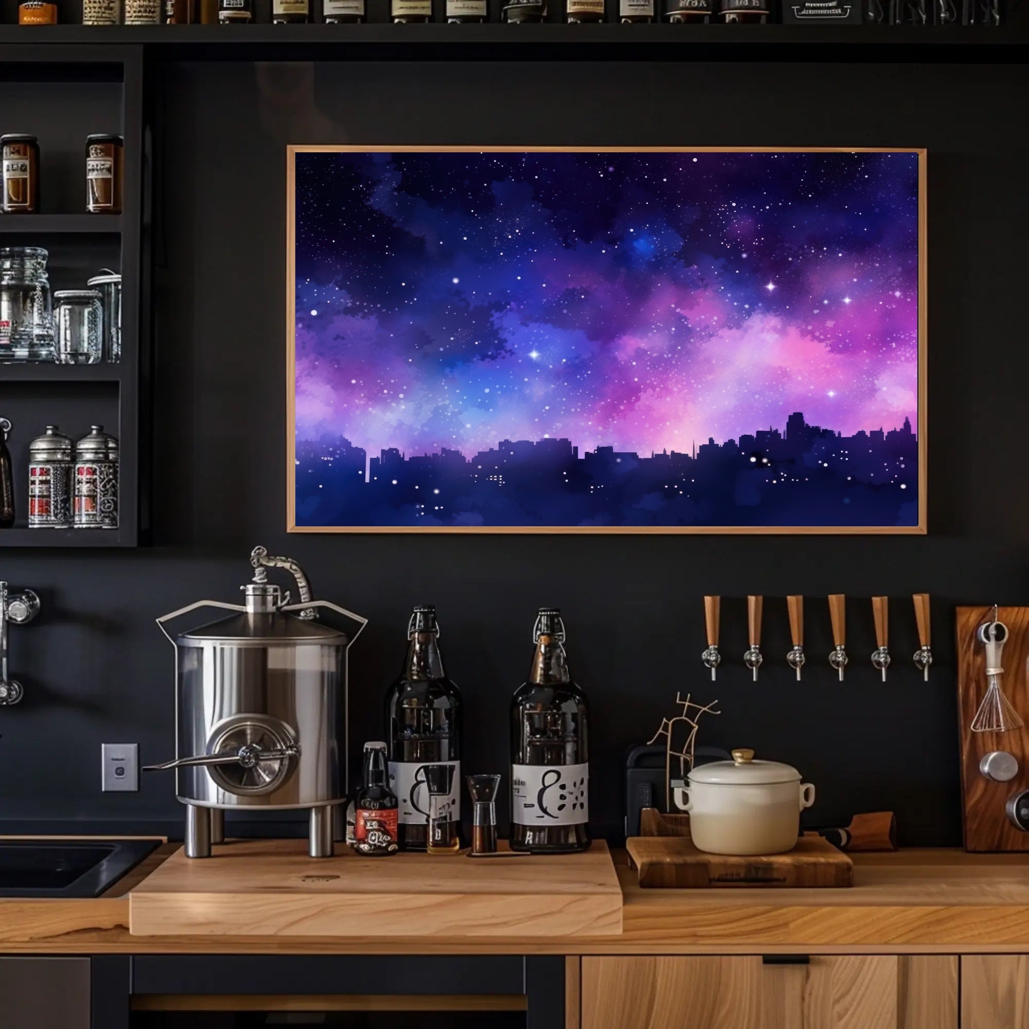 Celestial Cityscape Poster PosterGoat