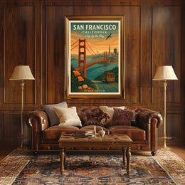 San Francisco Vintage Travel Poster Wall Art