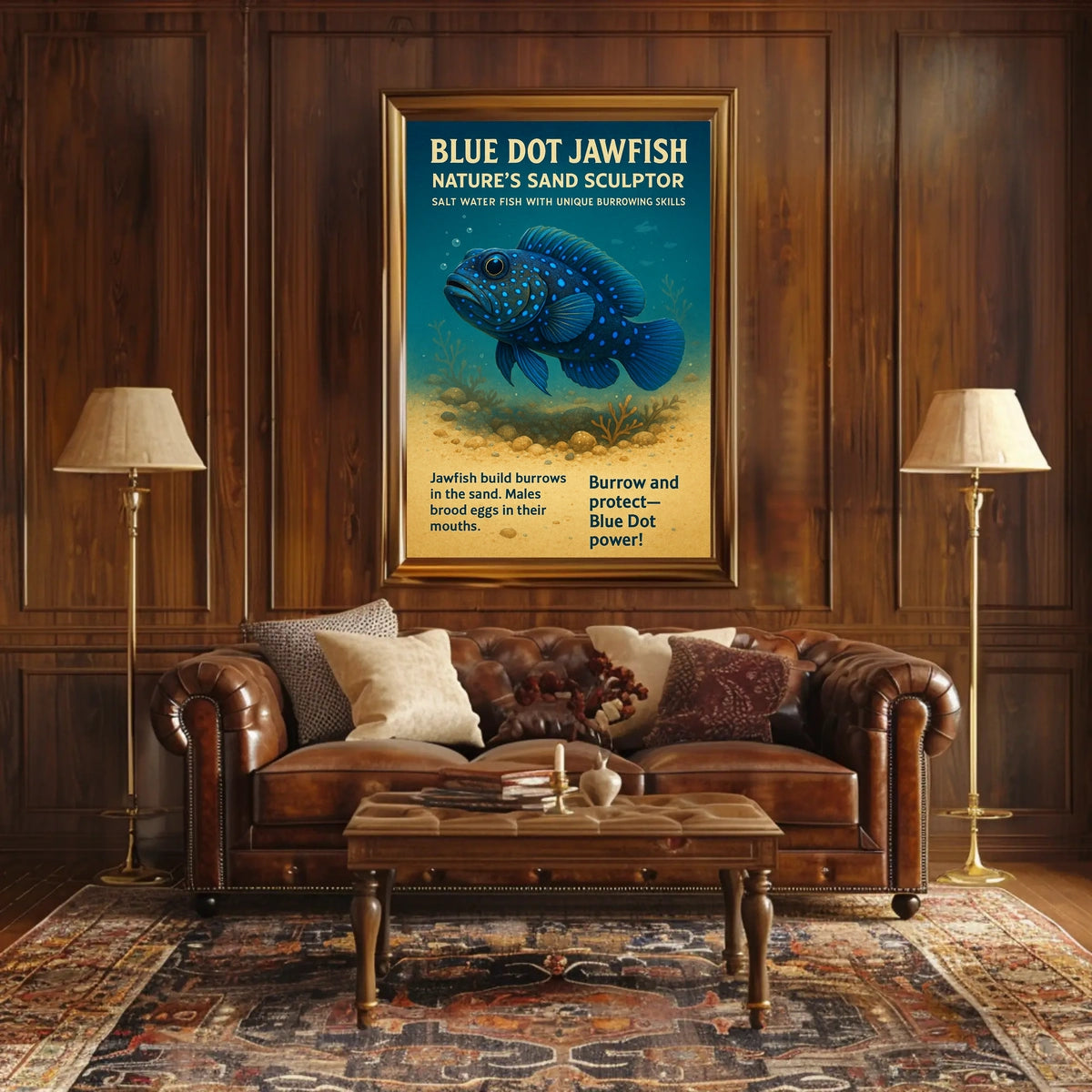 Blue Dot Jawfish NatureS Sand Poster