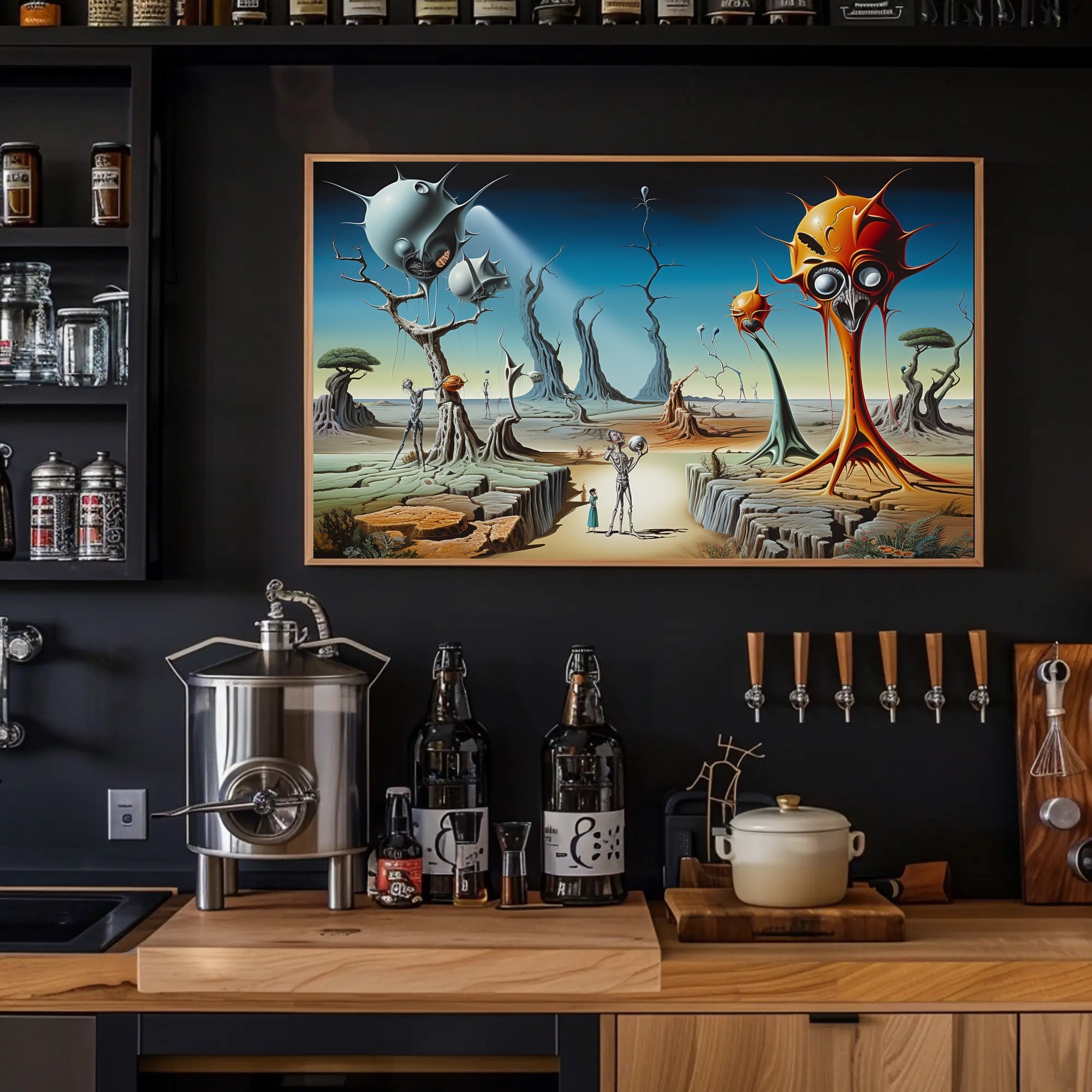 Surreal Futuristic Alien Landscape Art Poster Futuristic Sci-Fi Poster