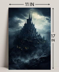 Mysterious Castle On A Stormy Night Poster