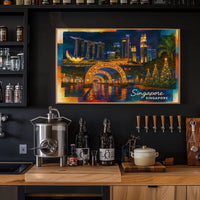 Singapore A Vibrant Nightscape Poster