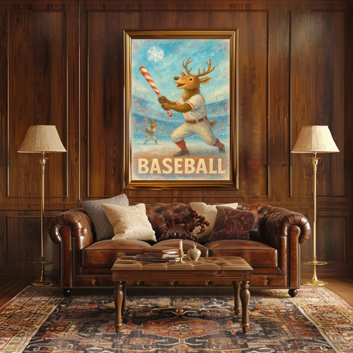 Winter Baseball Fun Poster