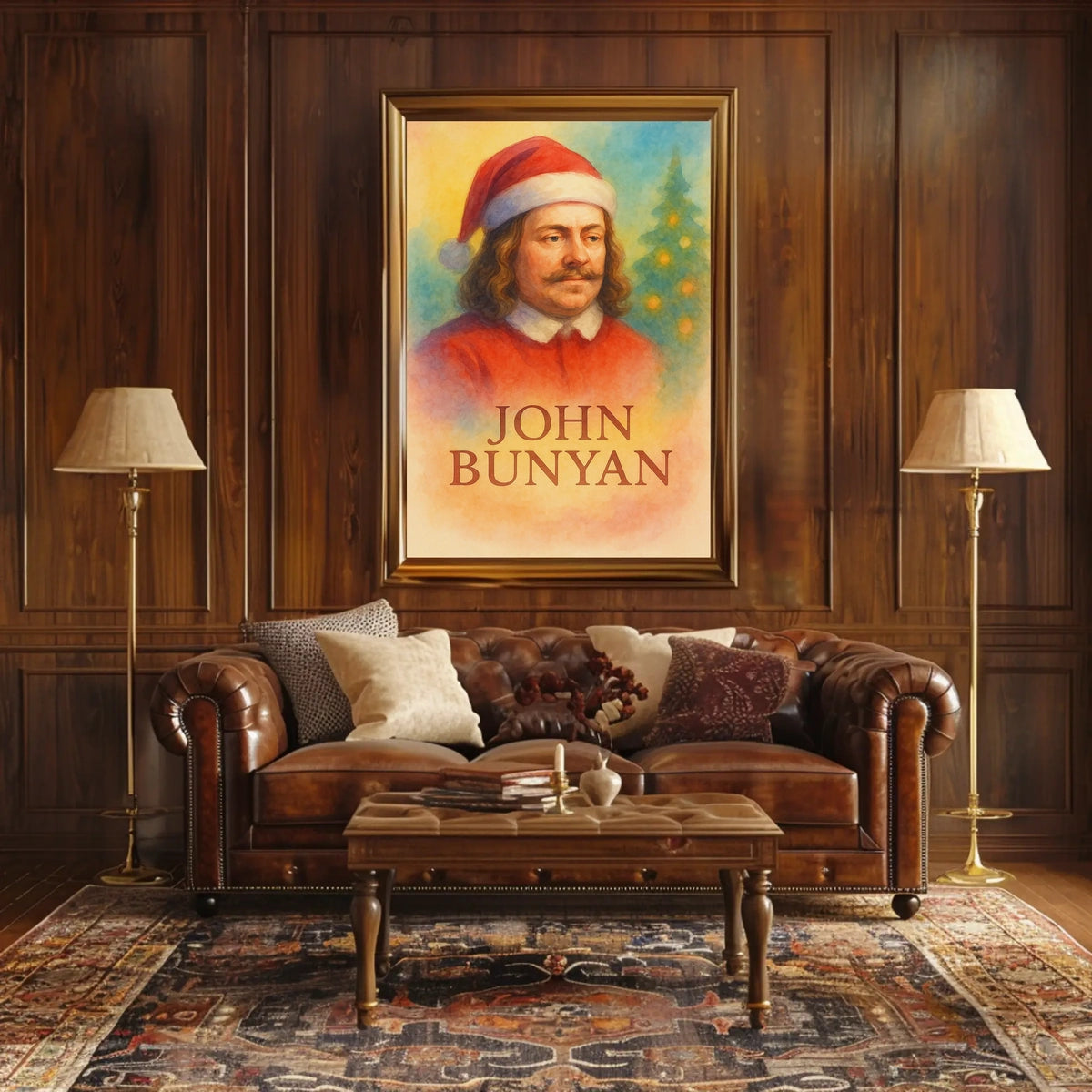 John Bunyan Christmas Festive Historical Portrait Poster