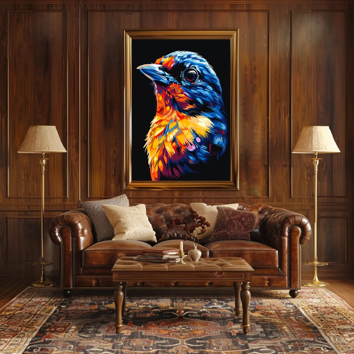Vibrant Modern Bird Art Poster for Nature Lovers