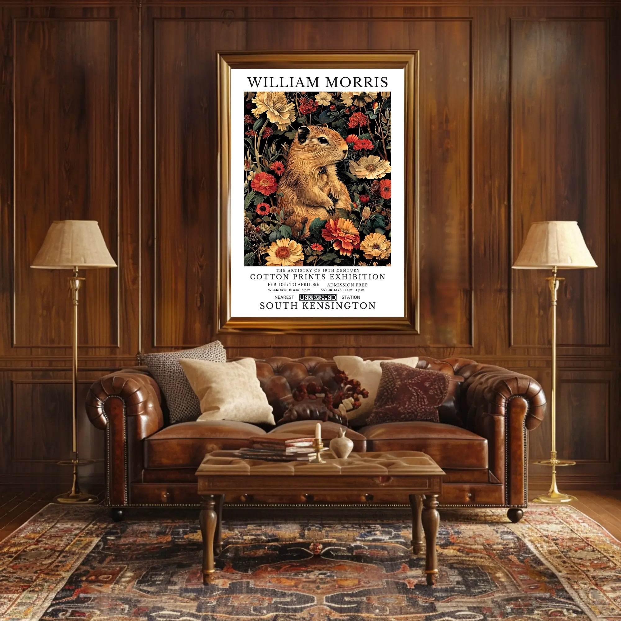 William Morris Cotton Prints Exhibition Artistic Poster