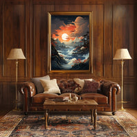 Serene Sunset Over Majestic Waters Poster PosterGoat