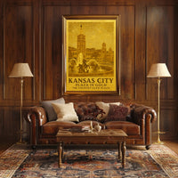 Kansas City Plaza In Gold Poster