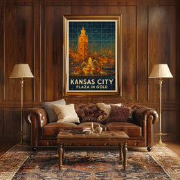 Kansas City Plaza In Gold Poster