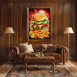 Burger Explosion Poster PosterGoat