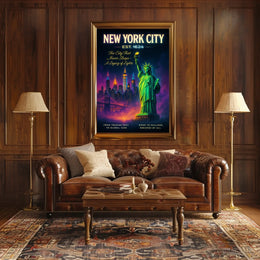 New York City Skyline Urban Cityscape Poster Modern Wall Art