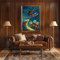 Reindeer Ski Jump Spectacle Poster