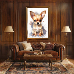 Chihuahua Watercolor Portrait Poster Art Print